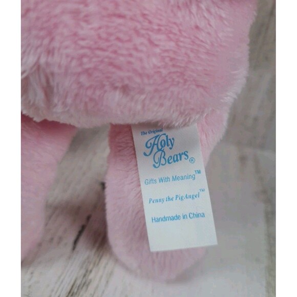Holy Bears Plush Penny the Pig Angel  Stuffed Animal Toy Pink Wings Tags 2006 - Picture 8 of 12